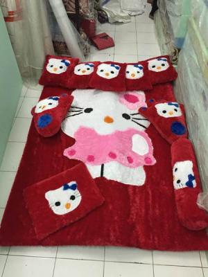 Karpet rasfur karakter Hello kitty merah 02